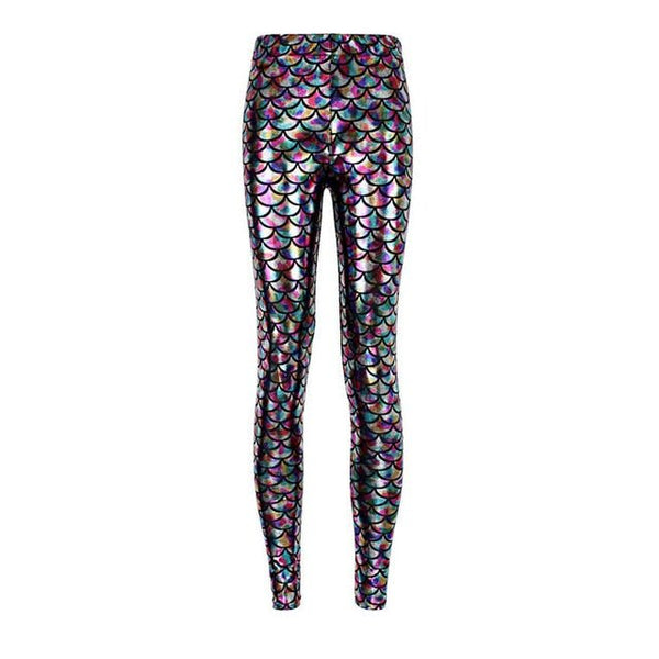 Black Milk Digital Print Women Mermaid Fish Scale Leggings - Vimost Shop