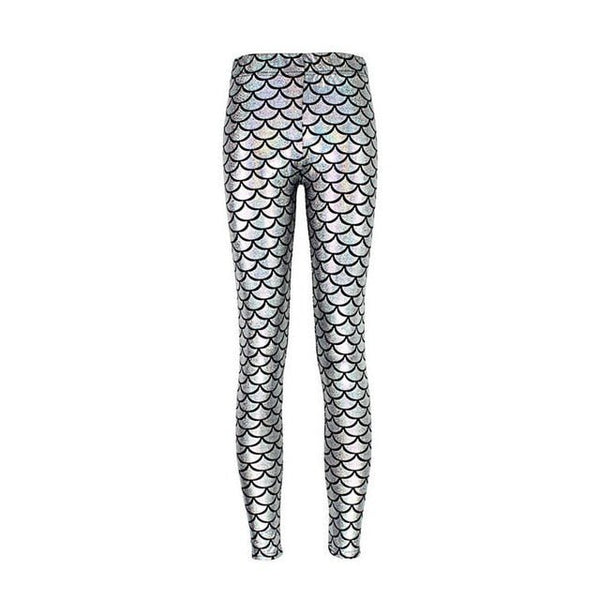Black Milk Digital Print Women Mermaid Fish Scale Leggings - Vimost Shop