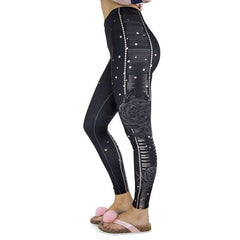 Black rose latte Printing Pants High Quality Women Slim Fitness Fashion Simple Pants Sexy Seductive Workout Leggings