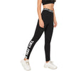 Black Slogan Print Leggings Women Bottoms Autumn Elastic Waist Active Wear Leisure Skinny Long Leggings - Vimost Shop