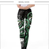 Black Starry Green Octopus Printed Gothic Style Leggings for Women Fantastic Elastic Waist Ankle Pants - Vimost Shop