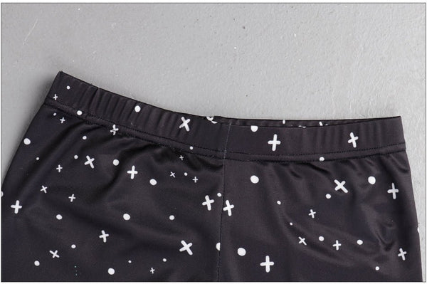 Black Starry Green Octopus Printed Gothic Style Leggings for Women Fantastic Elastic Waist Ankle Pants - Vimost Shop