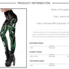 Black Starry Green Octopus Printed Gothic Style Leggings for Women Fantastic Elastic Waist Ankle Pants - Vimost Shop