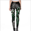 Black Starry Green Octopus Printed Gothic Style Leggings for Women Fantastic Elastic Waist Ankle Pants - Vimost Shop