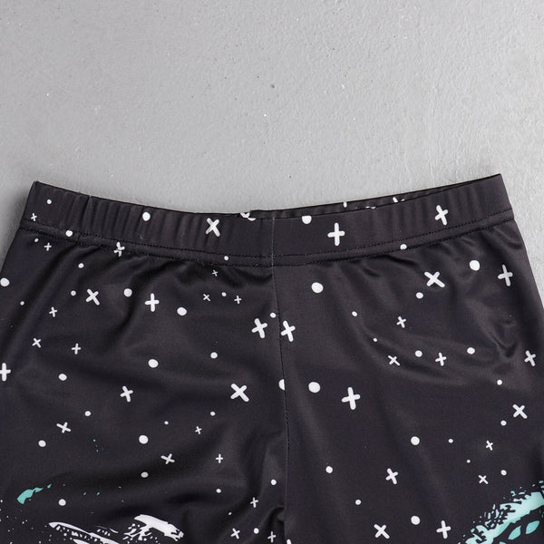 Black Starry Green Octopus Printed Gothic Style Leggings for Women Fantastic Elastic Waist Ankle Pants - Vimost Shop