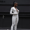 Black/white Sexy Bodycon tracksuit Jumpsuit Women fitness Romper Long Sleeve - Vimost Shop
