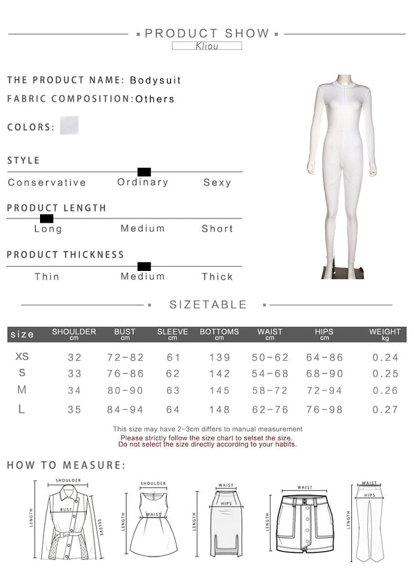 Black/white Sexy Bodycon tracksuit Jumpsuit Women fitness Romper Long Sleeve - Vimost Shop