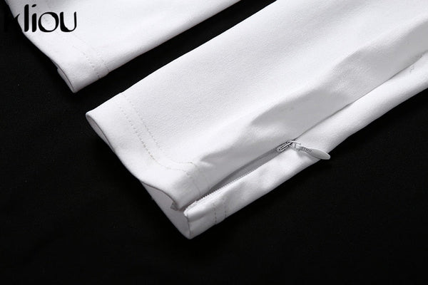 Black/white Sexy Bodycon tracksuit Jumpsuit Women fitness Romper Long Sleeve - Vimost Shop