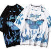 Blue Flame Butterfly Printed T Shirt Men Harajuku Streetwear Short Sleeve Casual Cotton Crew Neck Tees Shirt - Vimost Shop