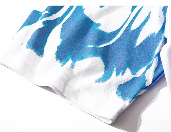 Blue Flame Butterfly Printed T Shirt Men Harajuku Streetwear Short Sleeve Casual Cotton Crew Neck Tees Shirt - Vimost Shop