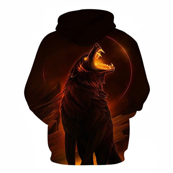 Blue rose Wolf Hoodies Men 3D Sweatshirts Harajuku Hoody Quality Pullover Streatwear Tracksuits hip hop tops - Vimost Shop