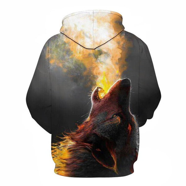 Blue rose Wolf Hoodies Men 3D Sweatshirts Harajuku Hoody Quality Pullover Streatwear Tracksuits hip hop tops - Vimost Shop