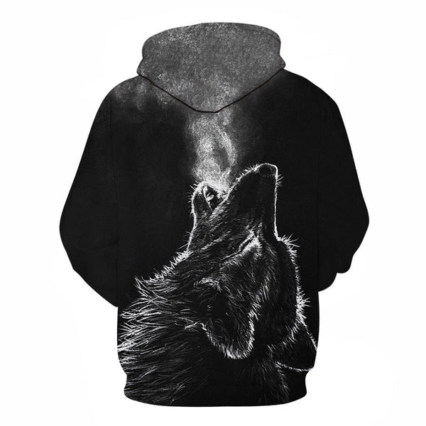 Blue rose Wolf Hoodies Men 3D Sweatshirts Harajuku Hoody Quality Pullover Streatwear Tracksuits hip hop tops - Vimost Shop