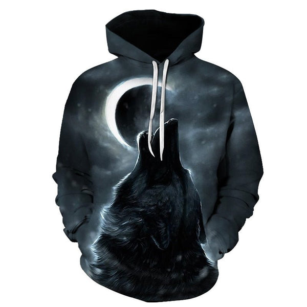 Blue rose Wolf Hoodies Men 3D Sweatshirts Harajuku Hoody Quality Pullover Streatwear Tracksuits hip hop tops - Vimost Shop