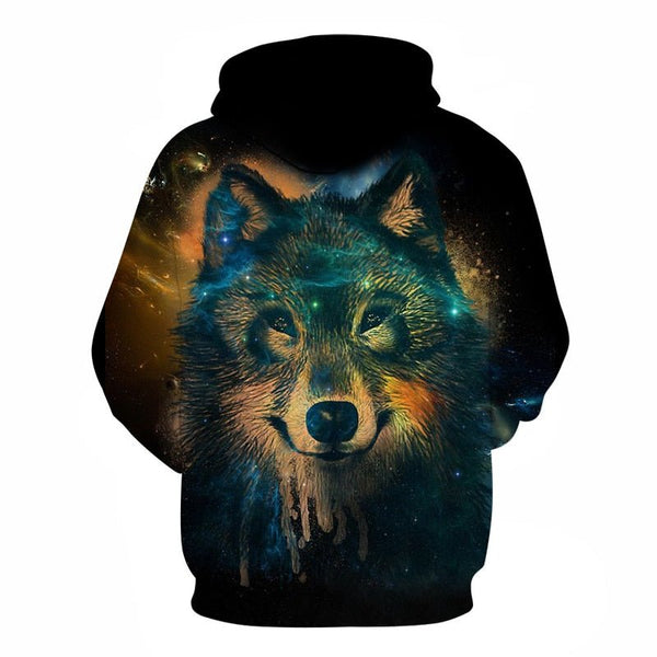 Blue rose Wolf Hoodies Men 3D Sweatshirts Harajuku Hoody Quality Pullover Streatwear Tracksuits hip hop tops - Vimost Shop