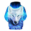Blue rose Wolf Hoodies Men 3D Sweatshirts Harajuku Hoody Quality Pullover Streatwear Tracksuits hip hop tops - Vimost Shop