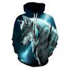 Blue rose Wolf Hoodies Men 3D Sweatshirts Harajuku Hoody Quality Pullover Streatwear Tracksuits hip hop tops - Vimost Shop