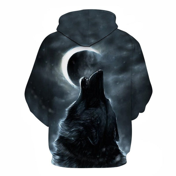 Blue rose Wolf Hoodies Men 3D Sweatshirts Harajuku Hoody Quality Pullover Streatwear Tracksuits hip hop tops - Vimost Shop