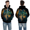 Blue rose Wolf Hoodies Men 3D Sweatshirts Harajuku Hoody Quality Pullover Streatwear Tracksuits hip hop tops - Vimost Shop