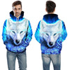 Blue rose Wolf Hoodies Men 3D Sweatshirts Harajuku Hoody Quality Pullover Streatwear Tracksuits hip hop tops - Vimost Shop
