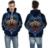 Blue rose Wolf Hoodies Men 3D Sweatshirts Harajuku Hoody Quality Pullover Streatwear Tracksuits hip hop tops - Vimost Shop