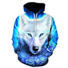 Blue rose Wolf Hoodies Men 3D Sweatshirts Harajuku Hoody Quality Pullover Streatwear Tracksuits hip hop tops - Vimost Shop