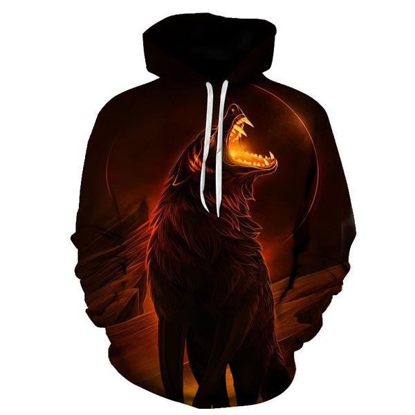 Blue rose Wolf Hoodies Men 3D Sweatshirts Harajuku Hoody Quality Pullover Streatwear Tracksuits hip hop tops - Vimost Shop