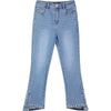 Blue Solid High Waist Washed Casual Flare Jeans Women,Spring Pure Pearls Hem Minimalist Ladies Basic Daily Trousers - Vimost Shop