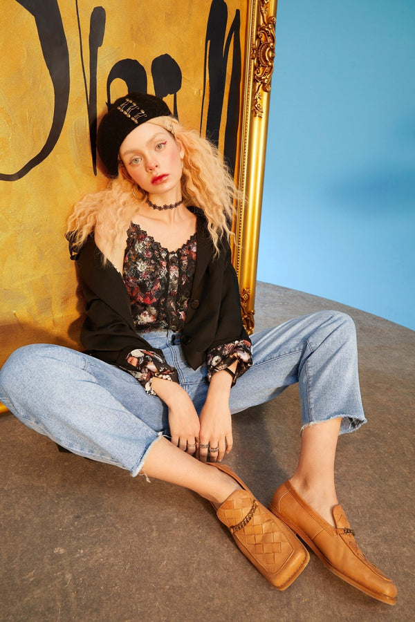 Blue Solid High Waist Washed Straight Casual Harem Jeans Women,Spring Pure Minimalist Ladies Basic Daily Trouser - Vimost Shop