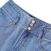 Blue Solid High Waist Washed Straight Casual Harem Jeans Women,Spring Pure Minimalist Ladies Basic Daily Trouser - Vimost Shop