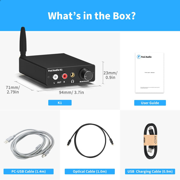 Bluetooth 5.0 Mini Stereo Gaming DAC Headphone Amplifier & Preamplifier 24 Bit/192 KHz Digital-to-Analog Converter - Vimost Shop