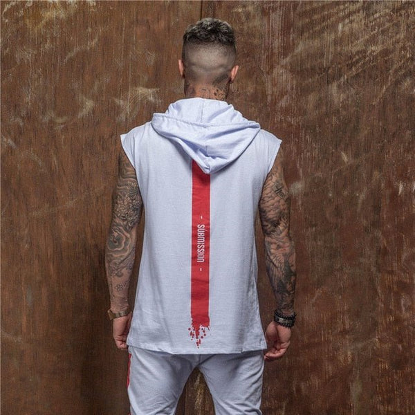 Bodybuilding Stringer Tank Top with hooded Mens Gyms Clothing Fitness Mens Sleeveless Vests Cotton Singlets Muscle Sports vest - Vimost Shop