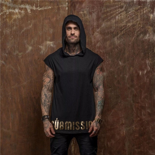 Bodybuilding Stringer Tank Top with hooded Mens Gyms Clothing Fitness Mens Sleeveless Vests Cotton Singlets Muscle Sports vest - Vimost Shop