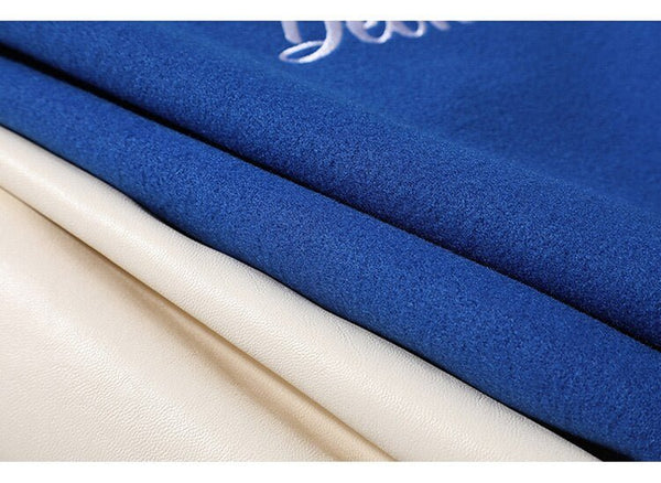 Bomber Jacket Men Furry Big Letter Bear Skeleton Patchwork Baseball Coat Couple Oversized Cozy College Style Streetwear - Vimost Shop