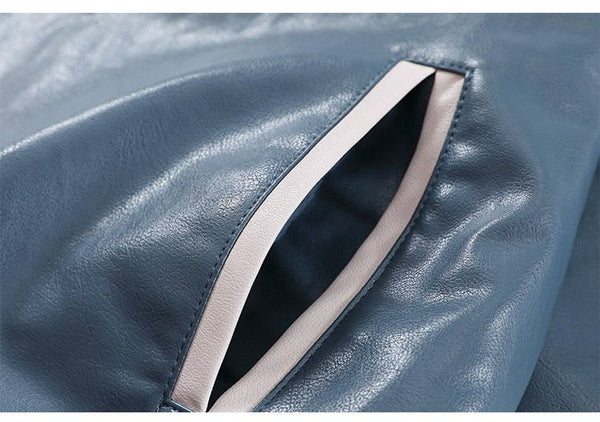 Bomber Jacket Men Furry Letter Cute Bear Leather Baseball Coat Windproof Fleece Soft Cozy Warm College Style Streetwear - Vimost Shop