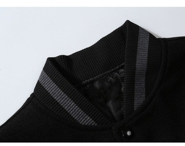 Bomber Jacket Men Letter Embroidery Heart-shaped Patch Patchwork Baseball Coat Retro Hip Hop Fashion Varsity Jacket Men - Vimost Shop