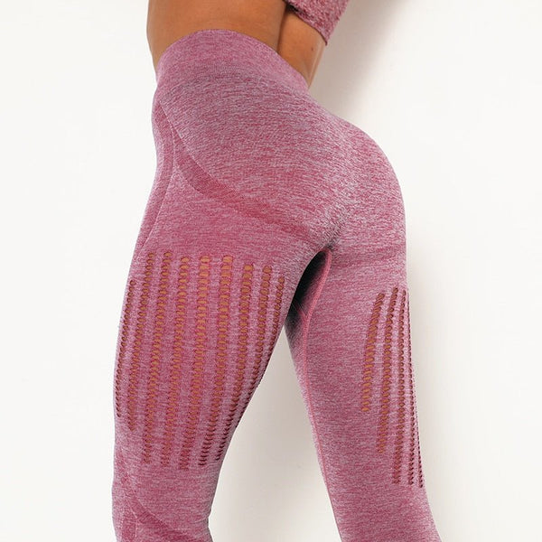 Booty Enhancing Yoga Pants Hollow Out Gym Sport Leggings High Waist Fitness Tights Workout Running Sweatpants Jogging Trousers - Vimost Shop