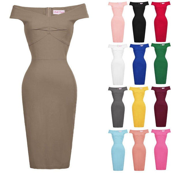 BP Womens Pin Up 1950s Retro Business OL Lady Hips-Wrapped Bodycon Pencil Skirts - Vimost Shop