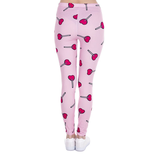 Brand Fashion Women Leggings Love Lollipop Printing Fitness Legging Sexy High Waist Legging For Woman Pants - Vimost Shop
