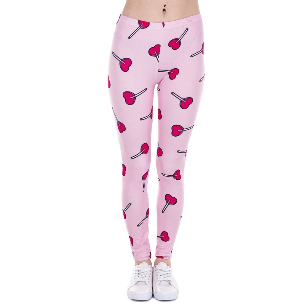 Brand Fashion Women Leggings Love Lollipop Printing Fitness Legging Sexy High Waist Legging For Woman Pants - Vimost Shop