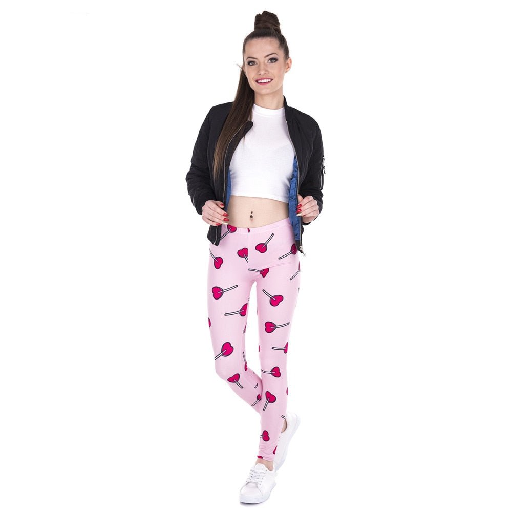 Brand Fashion Women Leggings Love Lollipop Printing Fitness Legging Sexy High Waist Legging For Woman Pants - Vimost Shop
