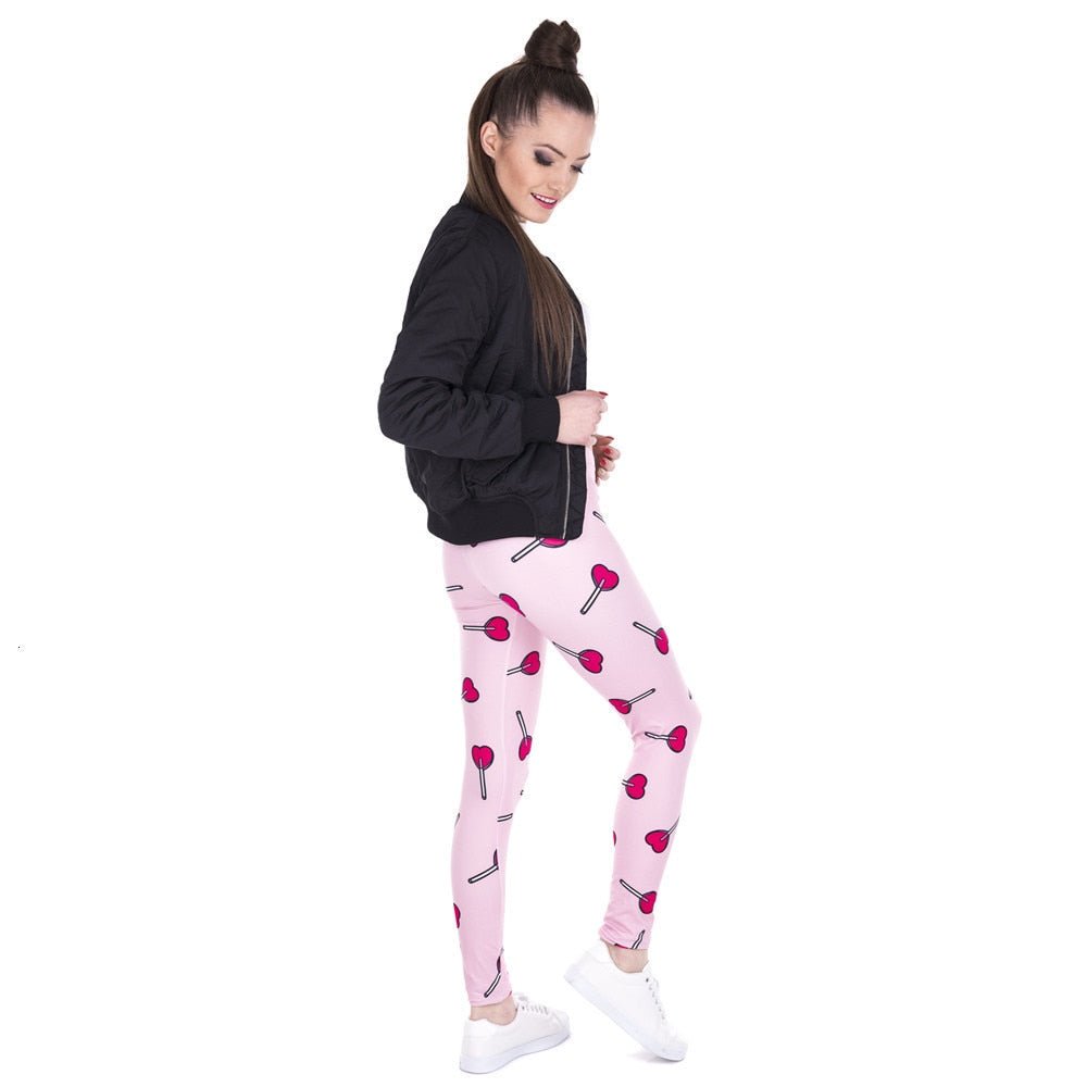 Brand Fashion Women Leggings Love Lollipop Printing Fitness Legging Sexy High Waist Legging For Woman Pants - Vimost Shop