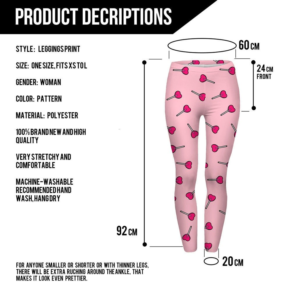Brand Fashion Women Leggings Love Lollipop Printing Fitness Legging Sexy High Waist Legging For Woman Pants - Vimost Shop
