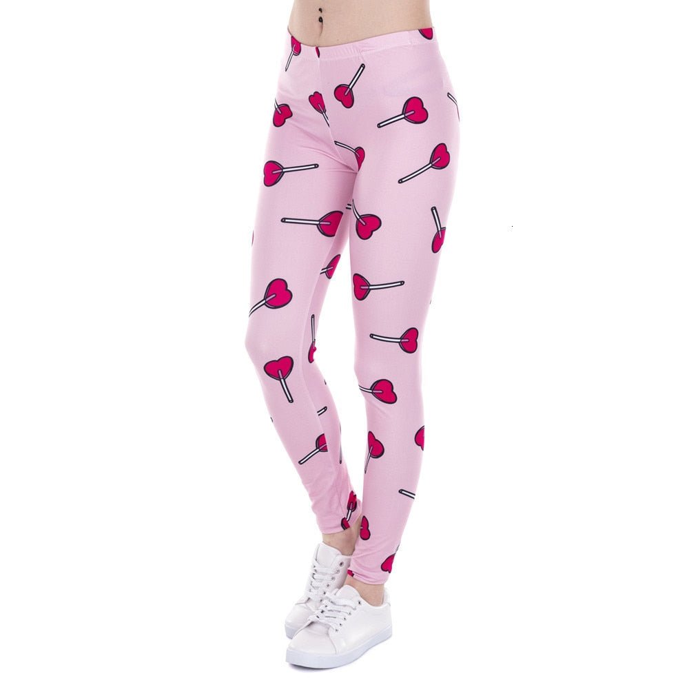 Brand Fashion Women Leggings Love Lollipop Printing Fitness Legging Sexy High Waist Legging For Woman Pants - Vimost Shop