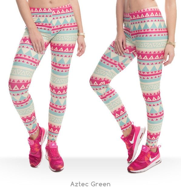 Brand New Fashion Aztec Printing legins Punk Women's Legging Stretchy Trousers Casual Slim fit Pants Leggings - Vimost Shop