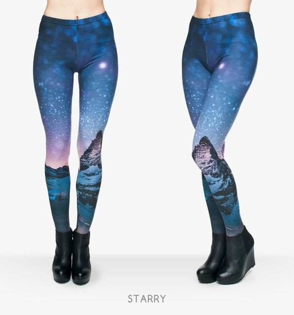 Brand Night Moon 3D Printing Our world Legging Punk Women Legins Stretchy Trousers Casual Pants Leggings - Vimost Shop