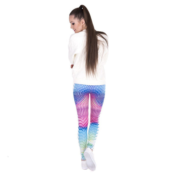 Brand Women Leggings White Arrowa Hologrephic Printing - Vimost Shop