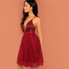 Burgundy Sexy Party Backless Sequin Detail Mesh Halter High Waist Solid Dress 2018 Summer Club Fashion Women Dresses - Vimost Shop