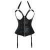 Bustiers & Corsets Leather Steampunk Underbust Corsets with Garters Belt Lace Up Boned Bustiers Tops Sexy Lingerie Set Nightwear - Vimost Shop