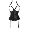 Bustiers & Corsets Leather Steampunk Underbust Corsets with Garters Belt Lace Up Boned Bustiers Tops Sexy Lingerie Set Nightwear - Vimost Shop